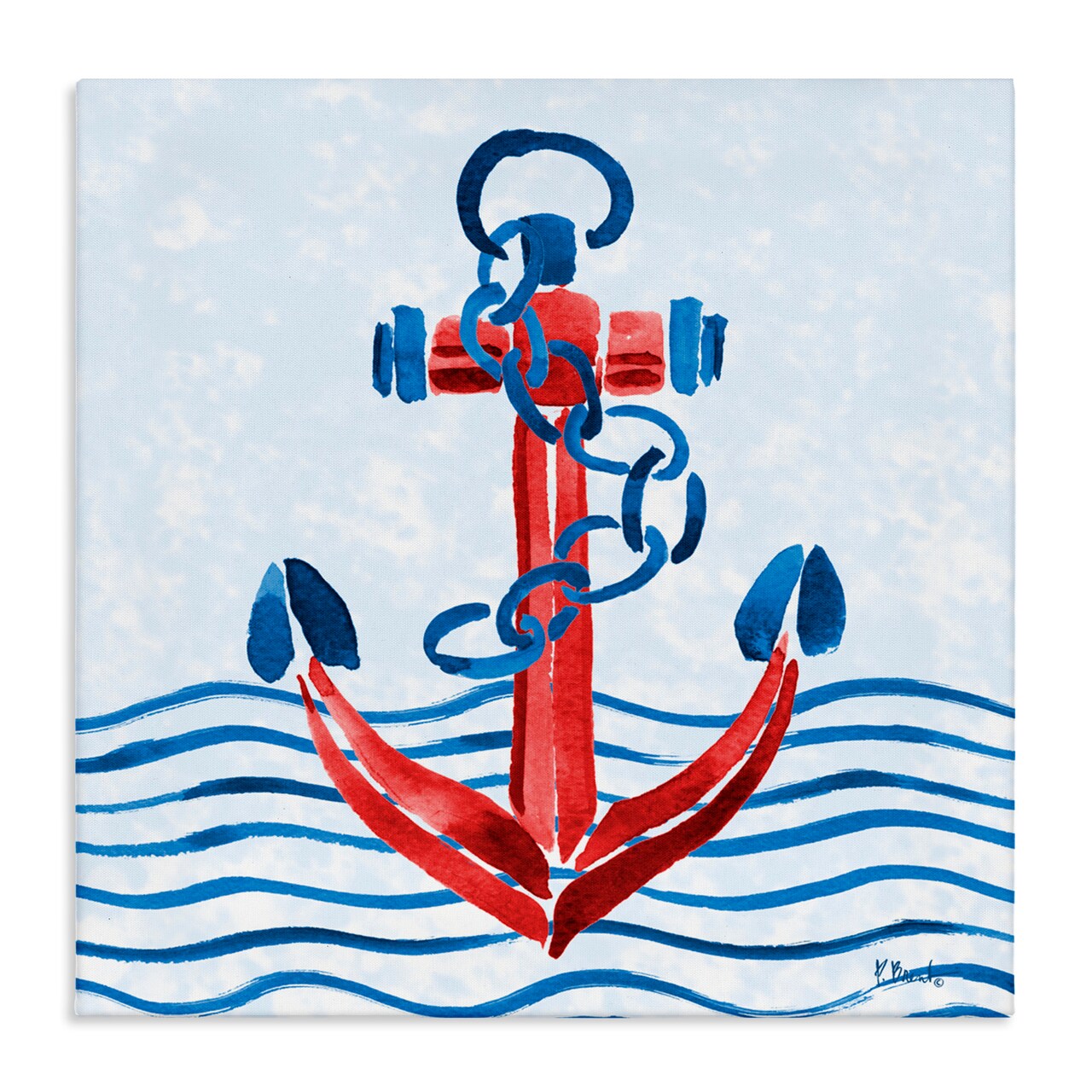 Stupell Industries Brushed Nautical Anchor Canvas, design by Paul Brent